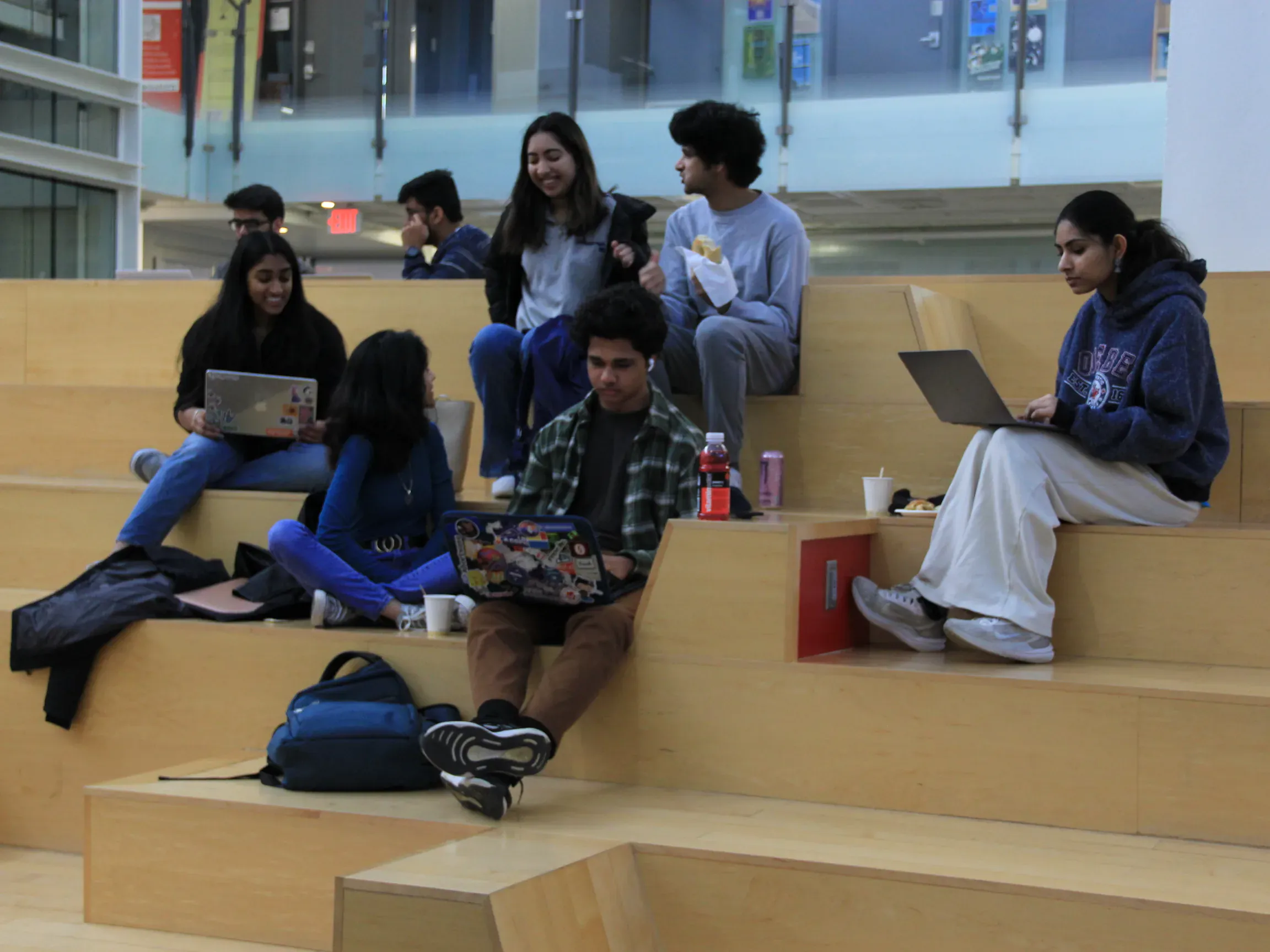 AINU students collaborating in a project space